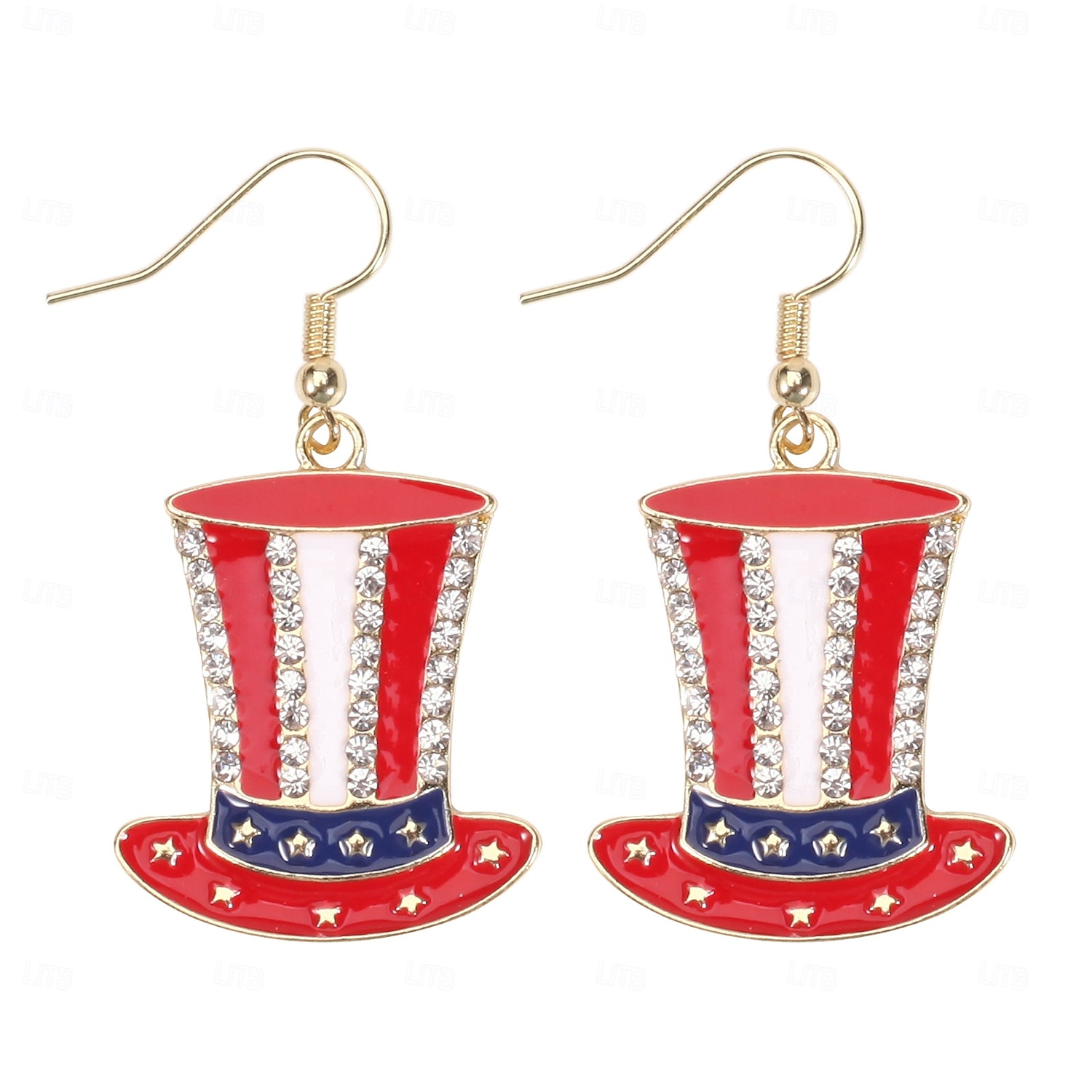 250e anniversaire des États-Unis Boucles d'oreilles Cosplay Adulte Femmes Jour de l'Indépendance / 4 Juillet 4 Juillet Soirée Performance Se déguiser de 2026 ? $10.99 –P2
