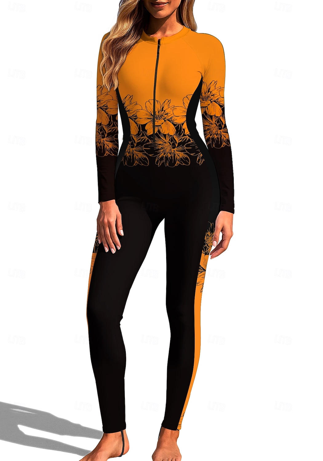 2026年 女性用 レギュラー ラッシュガード フルボディラッシュガード ワンピースサーフィンスーツ 花 トロピカル風 カラーブロッキング ジッパーを閉める 内蔵ブラ付き フロントファスナー UVサンプロテクション フルカップ UPF50+ 長袖 フルボディー スイムウェア ボディスーツ サーフィン カヌー ビーチ 夏  コレクション – $49.99 –P11