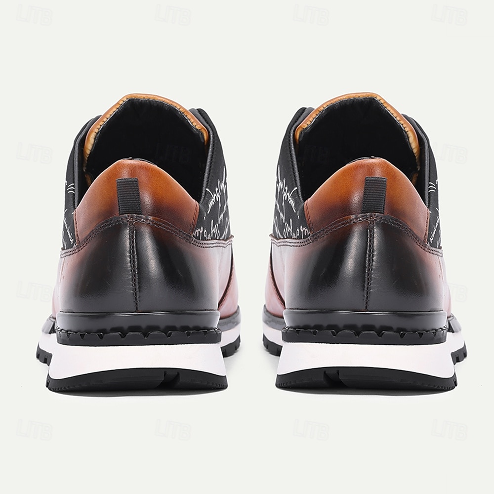 Zapatillas de cuero sin cordones para hombre: diseño elegante con letras, cómodas y modernas, ideales para ocasiones informales y semiformales. 2026 - $84.99 –P5