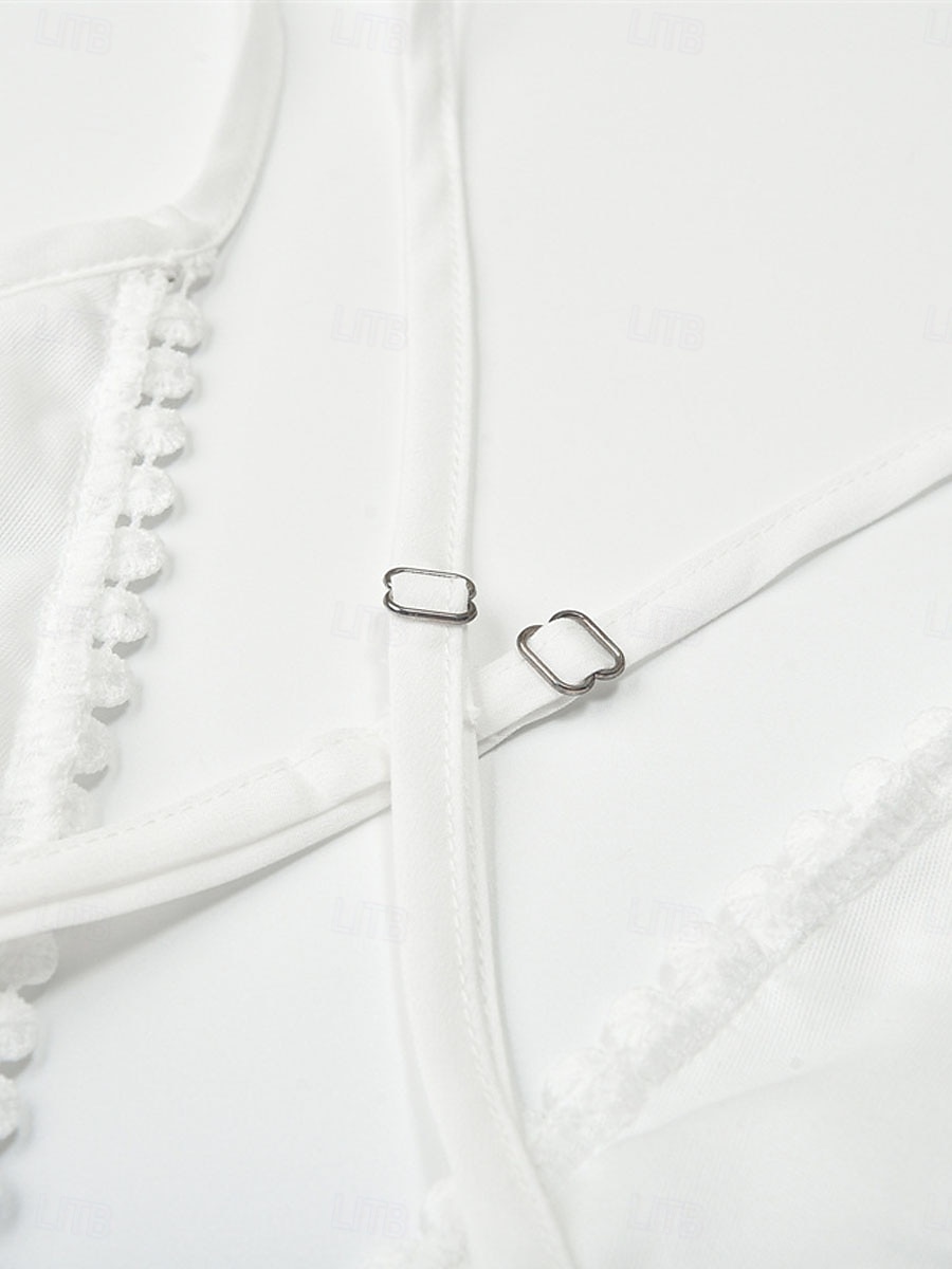 Women's Mini Dress White Dress Beach Dress Party Dress Slip Dress Elegant Fashion Classic Daily Outdoor Beach Regular Fit Floral Plain Sleeveless V Neck White Summer Spring 2026 - $29.99 –P5