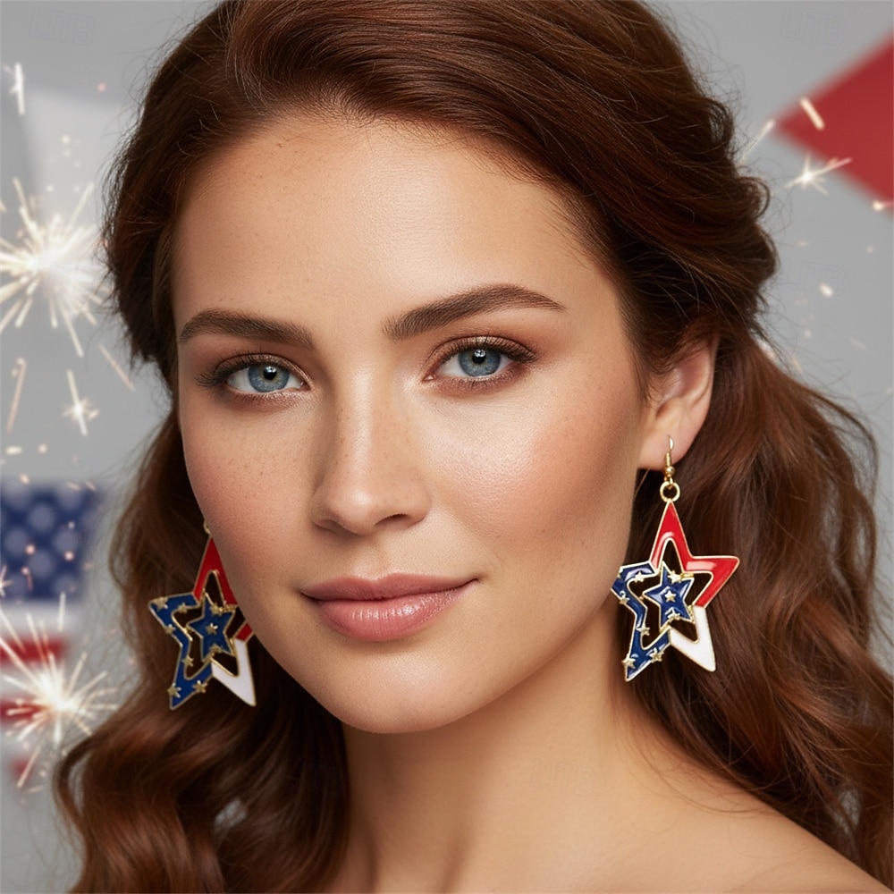 250° anniversario USA Orecchini Cosplay Adulti Per donna Giorno dell'Indipendenza / 4 Luglio 4 Luglio Feste Performance Vestirsi del 2026 a $9.49 –P1