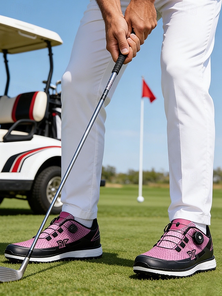 Miesten sinivalkoiset keinonahkaiset golfkengät – tyylikkäät ja mukavat jalkineet golfareille ja urheilun harrastajille 2026 - $89.99 –P14