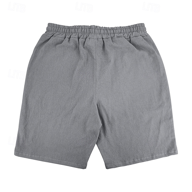 Męskie Szorty Lniane szorty Letnie szorty Szorty plażowe Ściągana na sznurek Elastyczny pas Równina Komfort Oddychający Do kolan Codzienny Urlop Święto Moda Retro / vintage Niebieski Khaki Średnio 2026 - $18.99 –P6