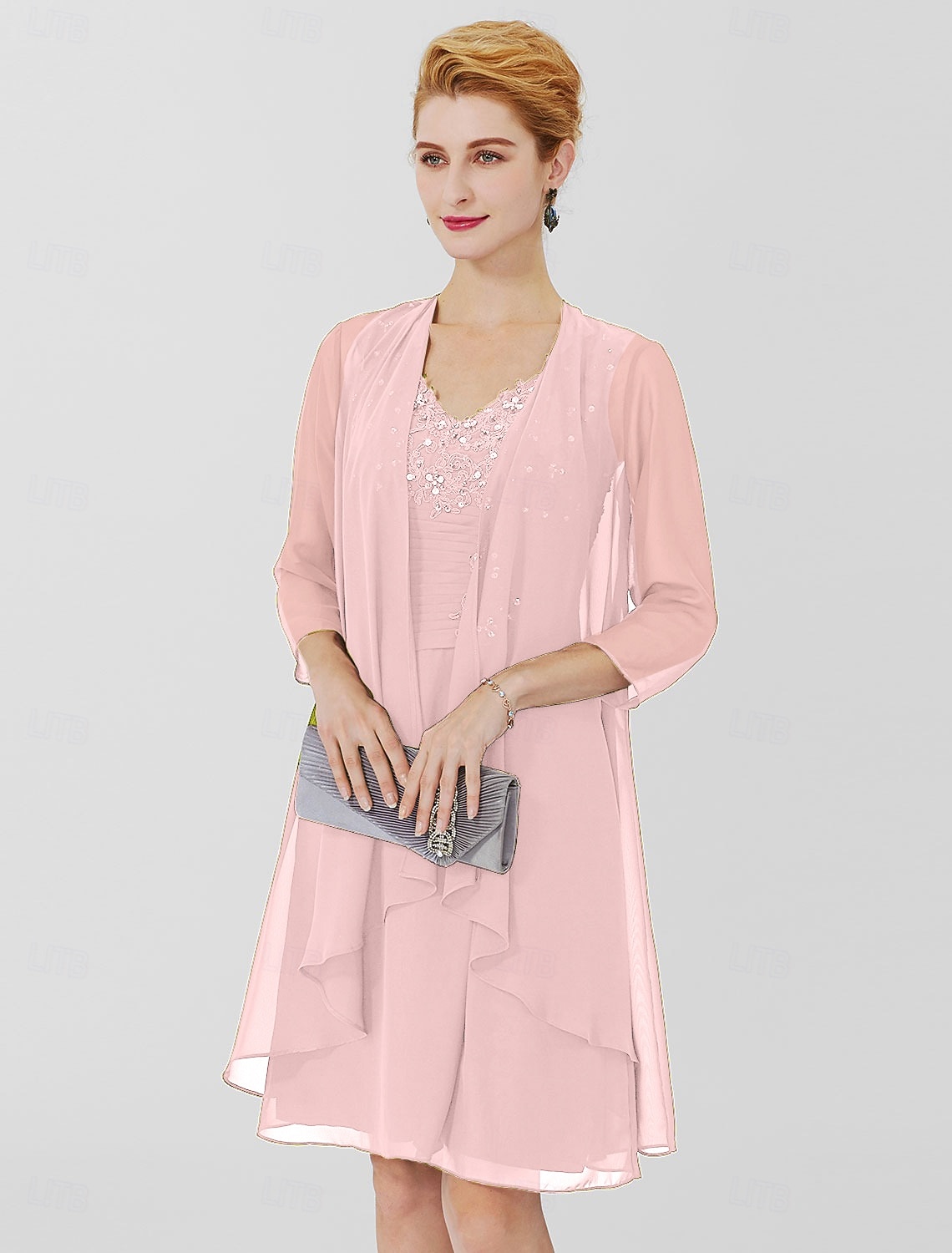 Женская Накидка Матери Накидки Пальто  Куртки Элегантная Защита от солнца 3/4 длины Рукав Шифоновая Накидка для гостей на свадьбу с чистым цветом Для формального весеннего и осеннего Одежда чтобы 2026 - $43.99 –P13