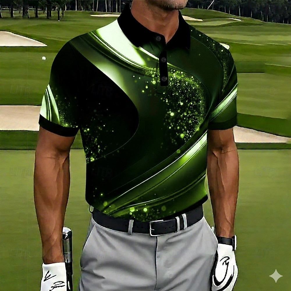 Hombre Geométrico Golf Camisetas polo deportivas Camisas de polo Camisas con cuello Casual Ropa Deportiva Botones Verano Primavera Azul Piscina Morado Verde Trébol 2026 - $21.99 –P2