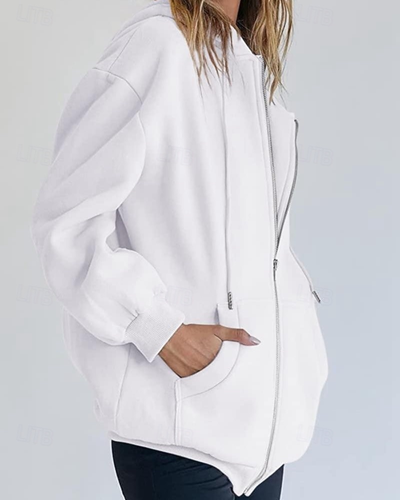 Женская объемная толстовка на молнии с длинными рукавами, повседневная толстовка с капюшоном и карманами для повседневной носки, несколько цветов. 2026 - $21.99 –P14