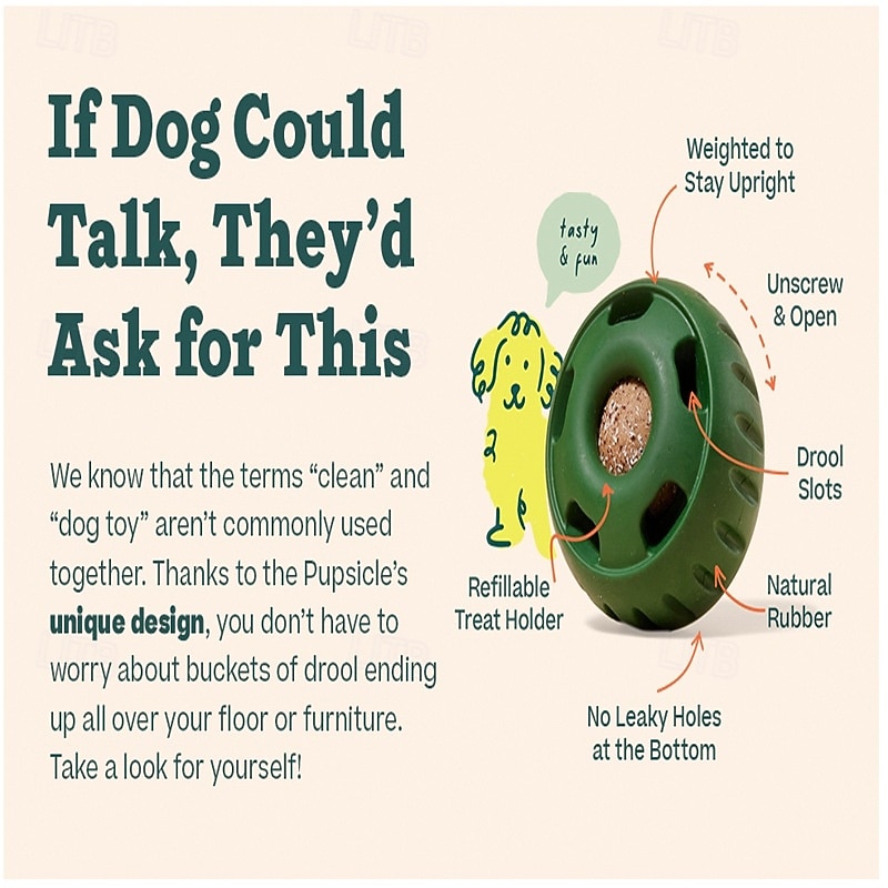 Pelota para lamer Pupsicle para perros - premios duraderos - juguete interactivo para perros - juguete de relleno para distraer a tu cachorro - seguro para perros - fácil de limpiar 2026 - $19.99 –P7