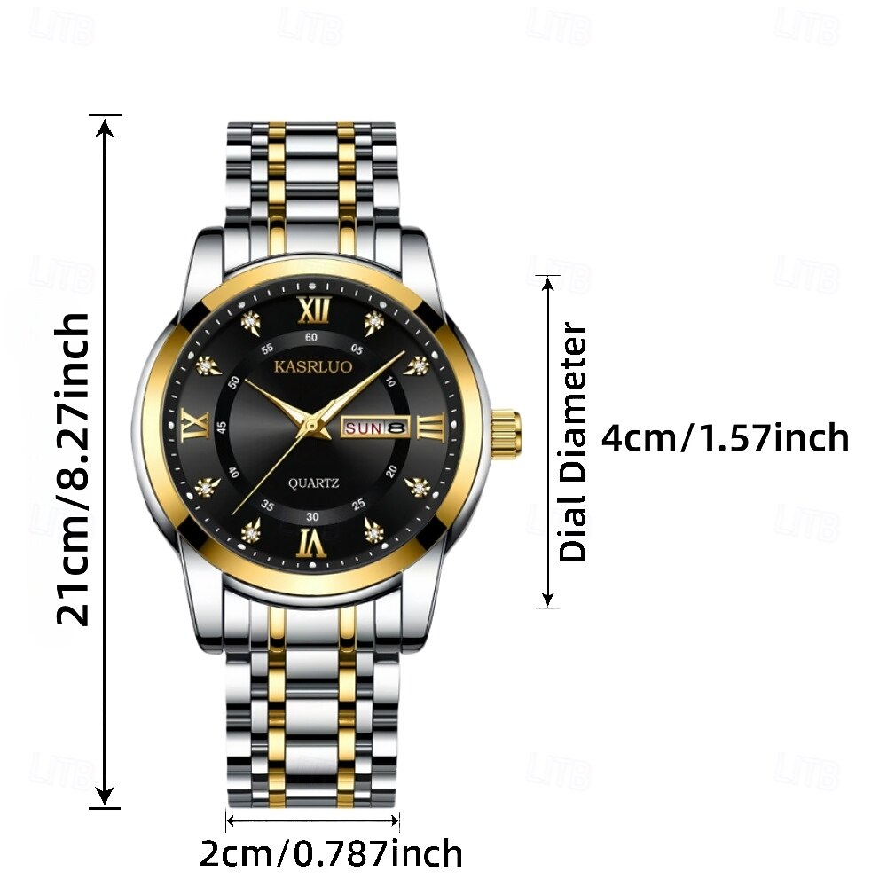 Men's Watch, Men's Charm Luxury Watch, Rhinestone Decorations, Date and Calendar Functions, Night Light Display, Men's Fashionable Casual Watches, Best Men's 2026 - $25.99 –P8