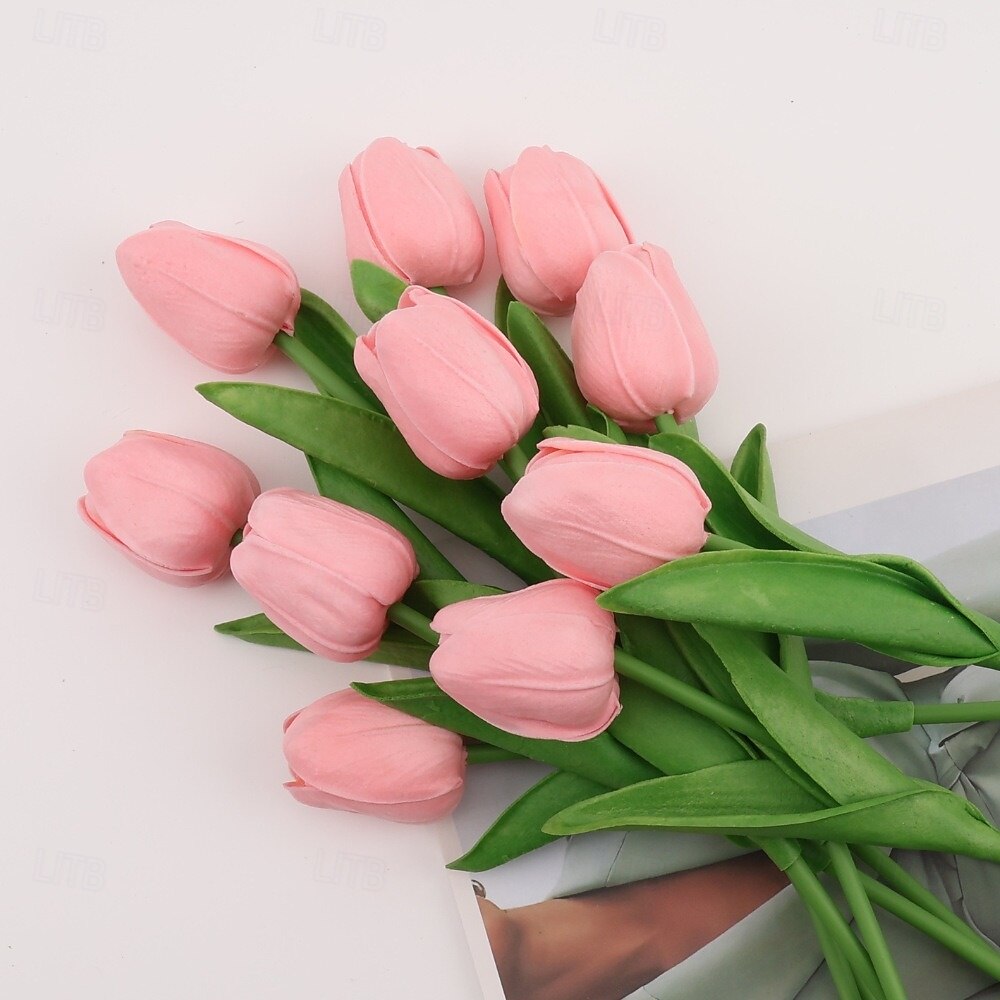 10 tulipani finti, fiori artificiali, fiori finti in PU, steli di tulipano, per bouquet primaverili da matrimonio, composizioni floreali, decorazioni per feste in casa e ufficio, per la festa della del 2026 a $15.99 –P13