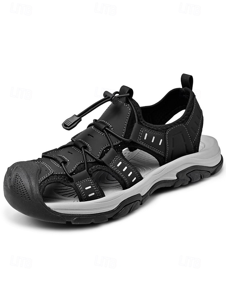 Ανδρικά σανδάλια εξωτερικού χώρου από τεχνητό δέρμα, casual αλλά και κομψά για βραδινές βόλτες σε θέρετρα και βόλτες στην παραλία 2026 - $46.99 –P6