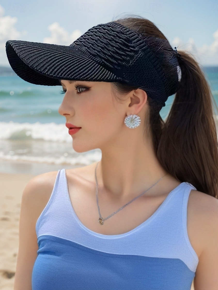 2026年 女性用 帽子 日よけ帽 日焼け防止 アウトドア ストリート 週末 ニット ピュアカラー  コレクション – $4.99 –P4