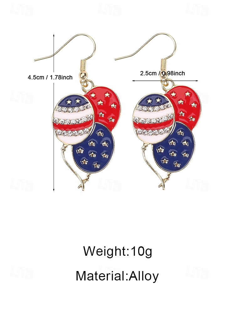 Verenigde Staten 250e Verjaardag Vrouwen Gelegenheidset van Patriottische Dangle Oorbellen Meerdere USA Vlag  Hart Stijlen Rood Wit Blauw Statement Sieraden voor Feesten  Festival Draag 2026 - $7.99 –P9