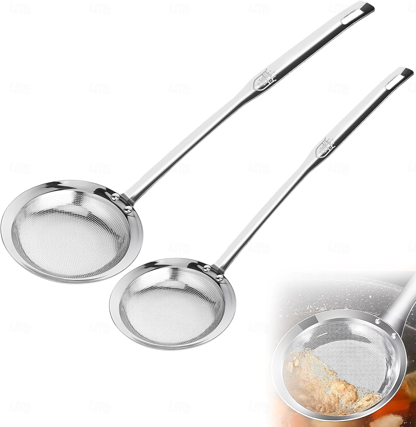 2 Pack Fine Mesh Stainless Steel Colander Mesh Strainer for Cooking Oil, Skimmer Spoon Filte Grease Foam, Food Strainer Kitchen Gadgets 2026 - $15.99 –P1
