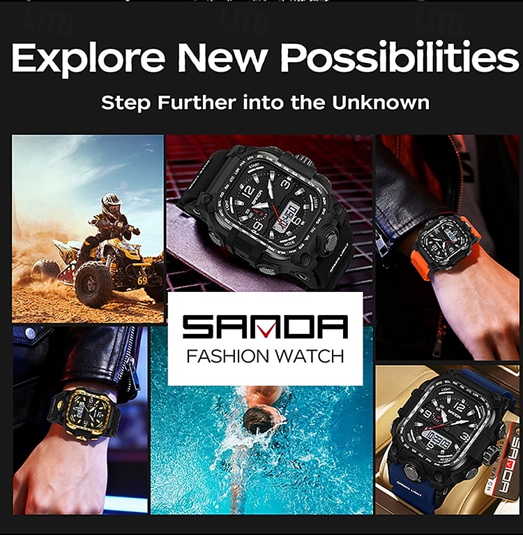 SANDA Men Digital Watch Creative Large Dial Outdoor Sports Luminous Stopwatch Alarm Clock Countdown Silicone Gel Silicone Watch 2026 - $26.99 –P20