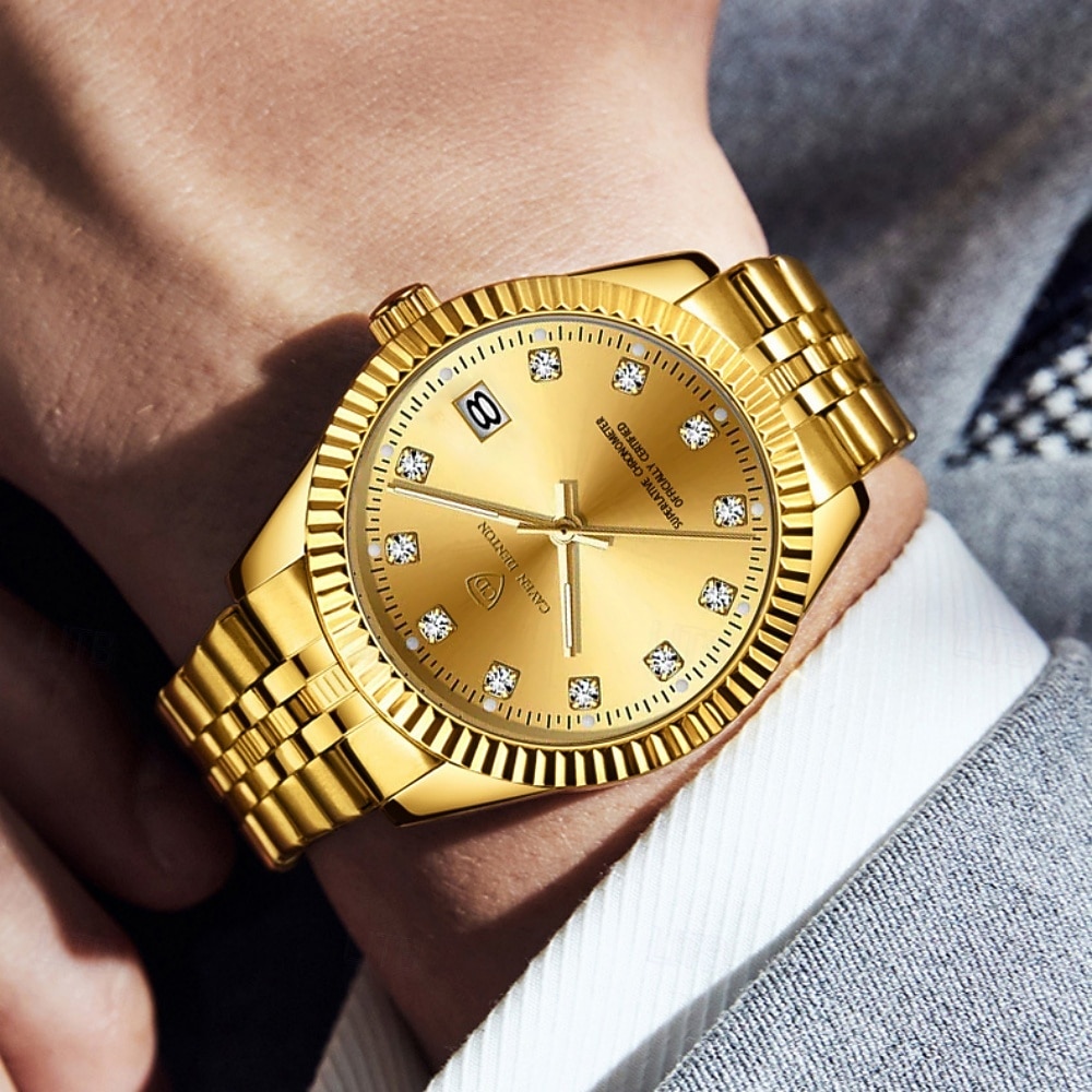 Men's Watch, Men's Charming Luxury Watch, Rhinestone Decoration, Calendar Function, Night Light Display, Men's Fashionable Casual Watch, Best Men's Accessory, and Best Men's Gift Selection 2026 - $34.99 –P6