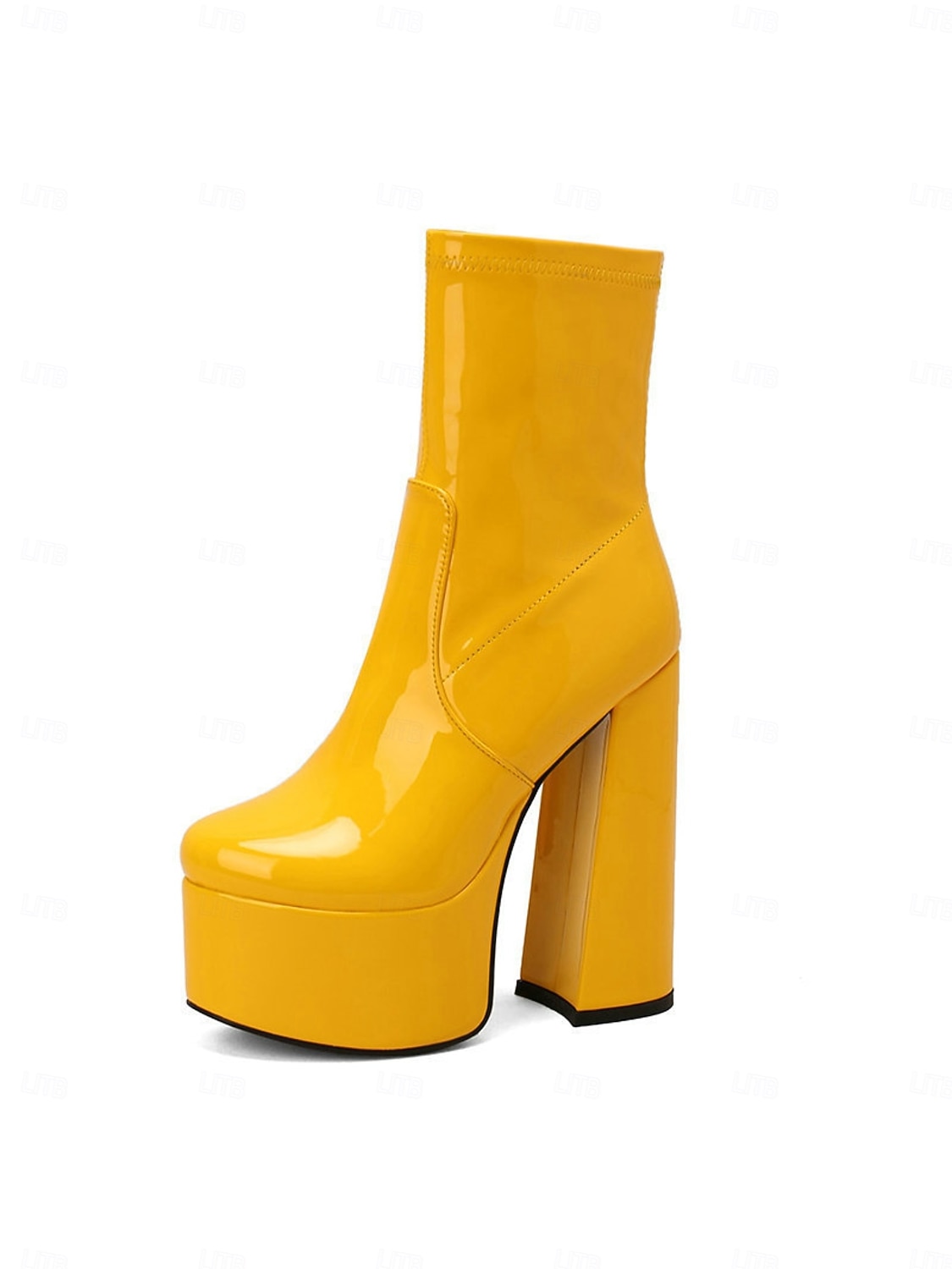 Women's Patent Leather Platform Ankle Boots with Chunky High Heels - Modern Fashion Statement Boots for Women, Ideal for Nightlife, Parties, Clubs and Evening Outfits 2026 - $64.99 –P7
