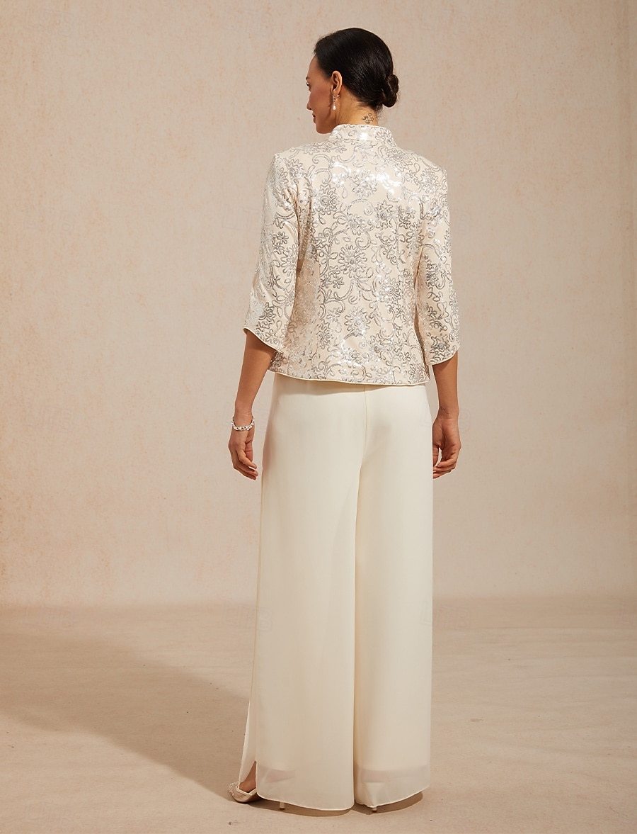 نسائي Jacket توينست ترتر ورد زخرفات أنيق 3/4 الكم اليوسفي طوق حفلة ليلية ملابس الحفلات والسهرات الملابس الرسمية البيج الصيف الربيع الخريف 2026 - $126.99 –P2