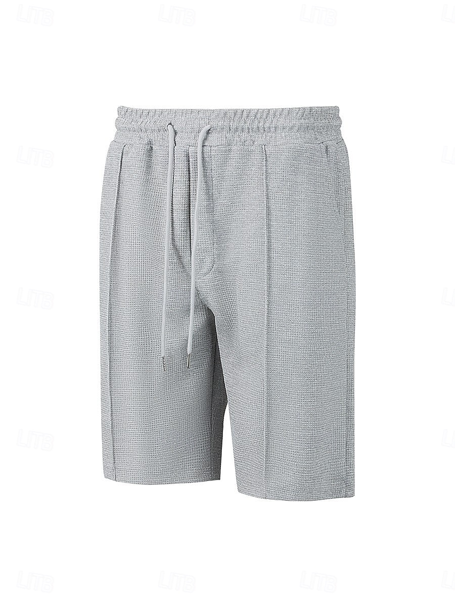 Homens Calções Waffle Calção Shorts de verão Shorts casuais Com Cordão Bolsos Cintura elástica Tecido Conforto Respirável Curto Ao ar livre Férias Verão Desporto Casual Vinho Micro-Elástica de 2026 por $18.99 –P9