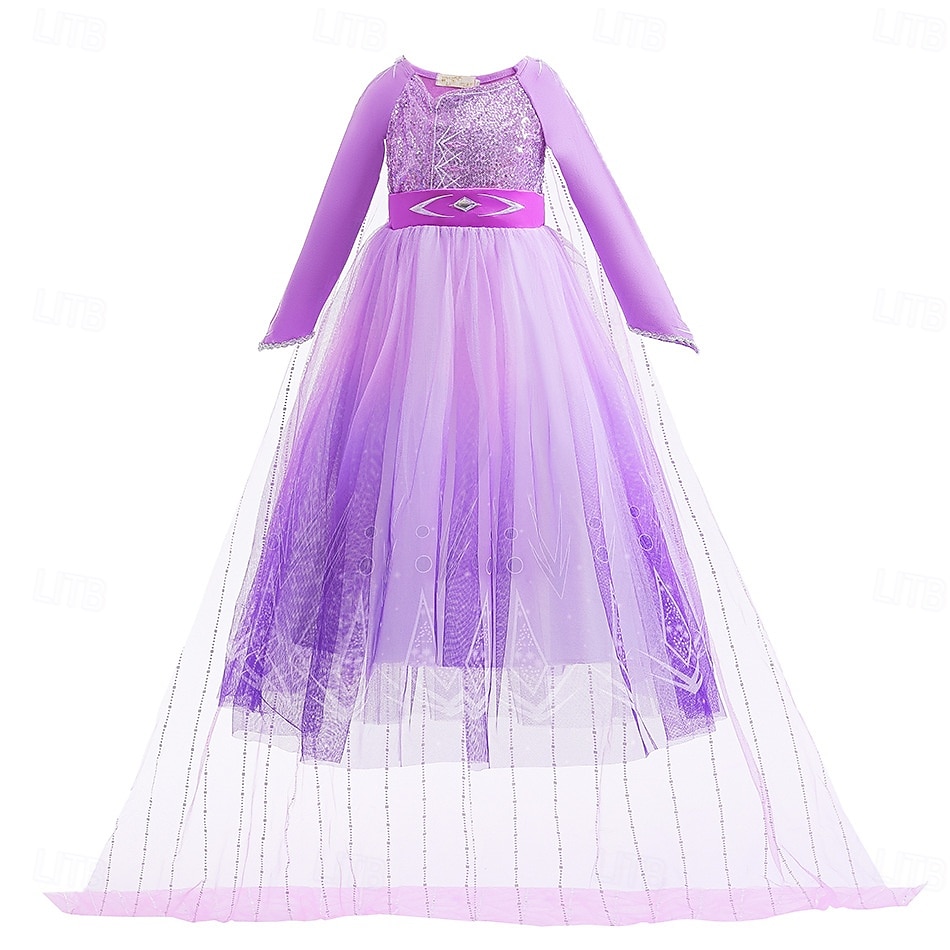 Semaine du livre 2026 La Reine des Neiges Glacial Conte de Fées Princesse Anna Robe de demoiselle d'honneur Costume de soirée à thème Robes en tulle Cosplay for Fille Enfant Noël Carnaval Mascarade de 2026 ? $51.39 –P2