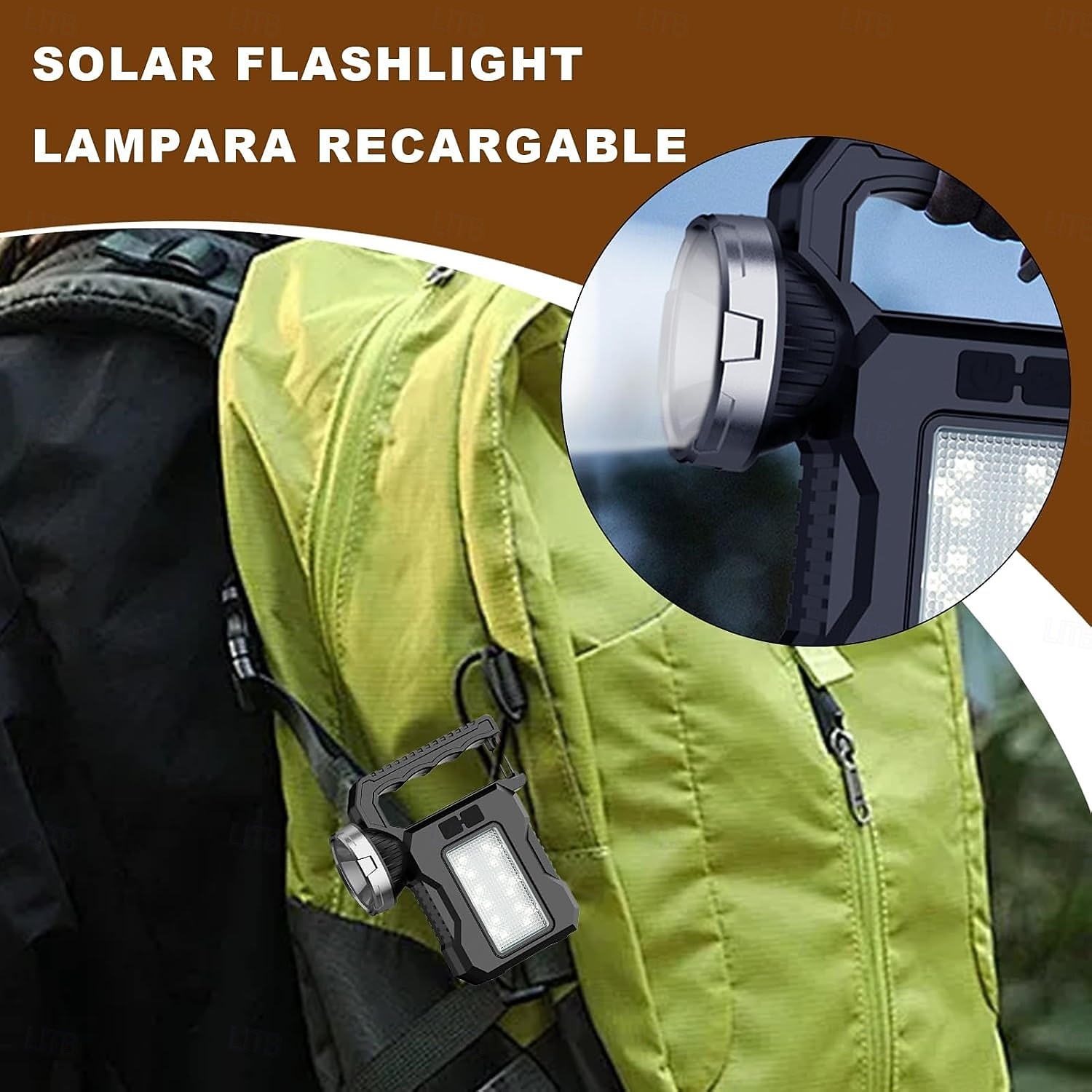 újratölthető zseblámpa, ultra fényes LED-es zseblámpa, napelemes LED-es zseblámpa, nagy lumenű, szuper fényes kiegészítők, kézi zseblámpa kültéri használatra, túlélésre és otthoni biztonságra 2026 - $17.99 –P3