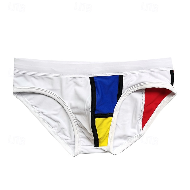 Homens Shorts de Natação Calção Justo de Natação Sunga de Natação Bloqueio de cores Secagem Rápida Esticar Respirável Calças Surfe Esportes Aquáticos Natação Verão de 2026 por $13.99 –P14