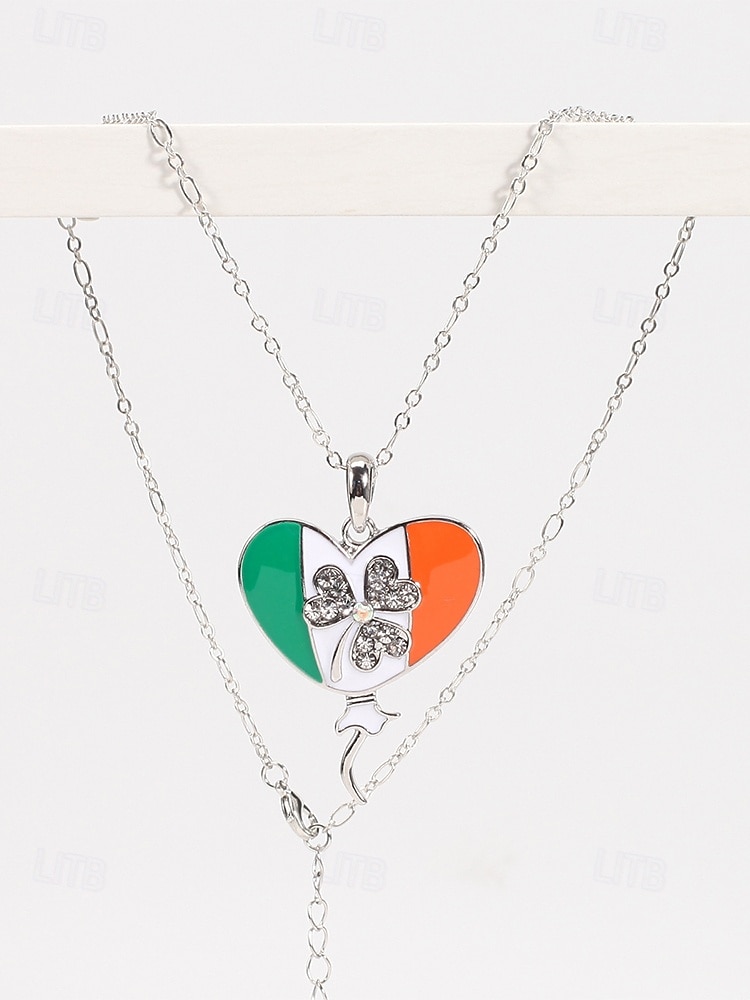 Colier pentru femei cu trifoi de Ziua Sfântului Patrick, pandantiv verde cu breloc din aliaj durabil, mai multe stiluri, inclusiv trifoi și potcoavă, bijuterii festive irlandeze pentru parade, petreceri și ținute de sărbătoare. 2026 - $9.99 –P11