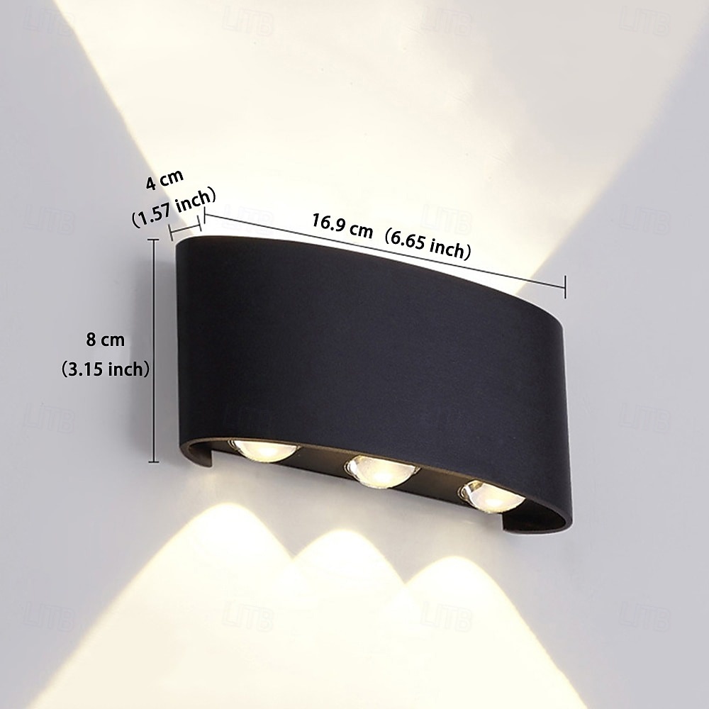 3-punktowa lampa ścienna zewnętrzna LED o średnicy 17 cm, wodoodporna lampa ścienna o geometrycznym wzornictwie, nowoczesny minimalistyczny aluminiowy kinkiet, IP65, idealna na balkon, do ogrodu, na taras, na werandę, do bramy głównej i do dekoracji domu 2026 - $28.99 –P13