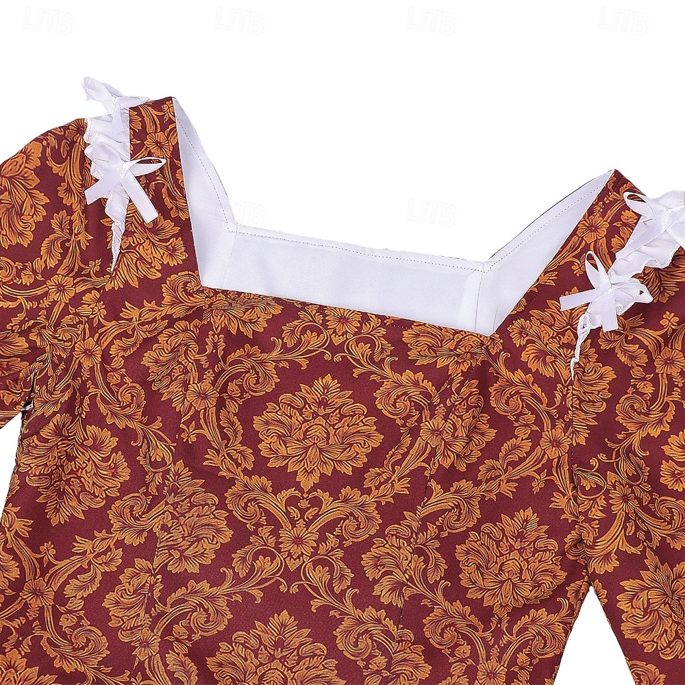 Mittelalterlich Renaissance Bodenlang Kleid langarm Prinz Königin A-Linie Kostüm Damen königlich Halloween Karneval Maskerade Renaissance-Messe LARP Erwachsene Kleid Ganzjahres 2026 - $91.99 –P4