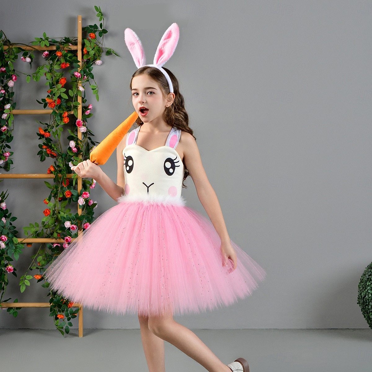 Tutu Robe Animal Lapin lapin de Pâques Robes Drôle Enfant Fille Halloween Pâques Carnaval Soirée Déguisements d'Halloween faciles Se déguiser de 2026 ? $30.99 –P5
