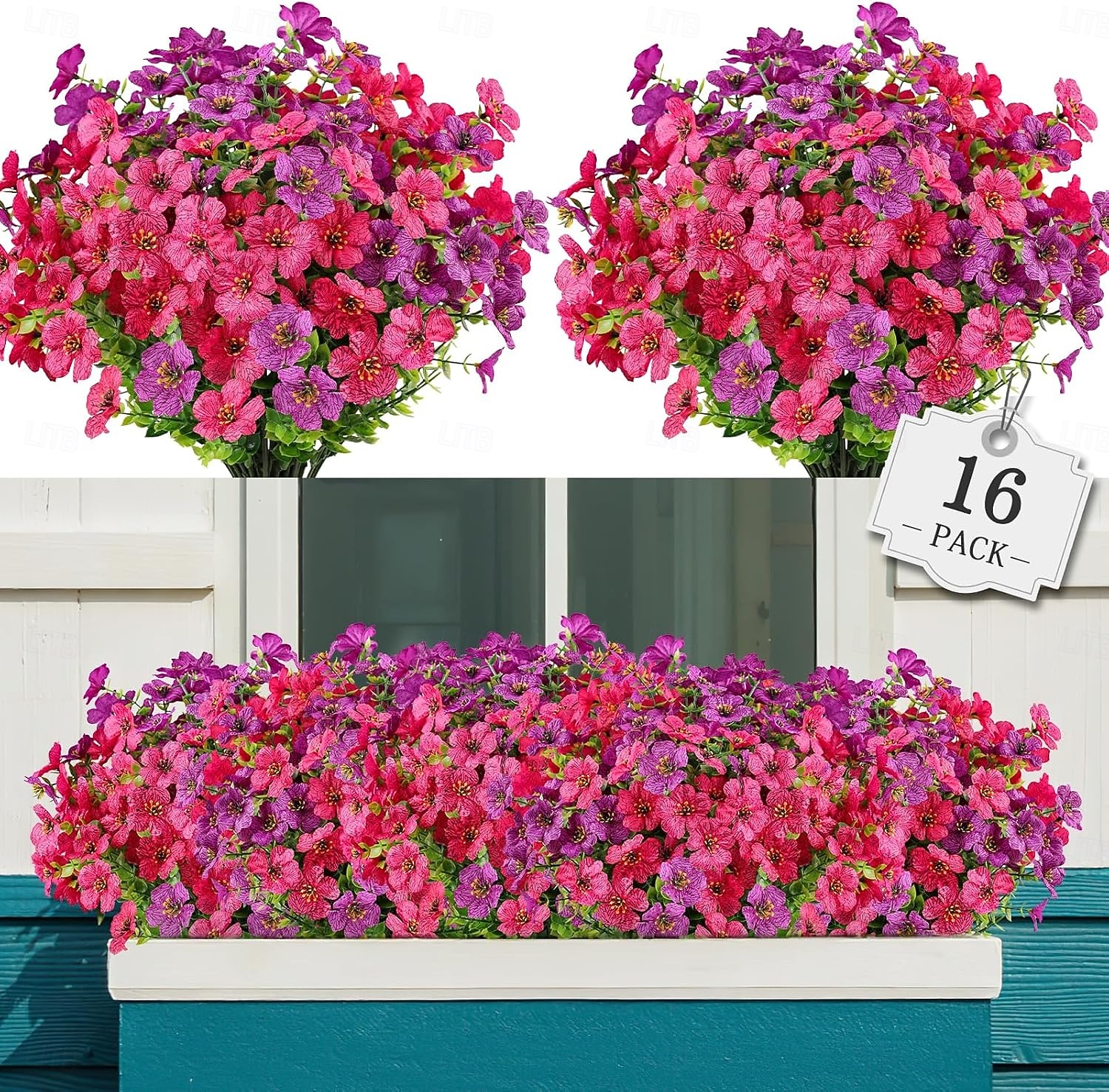 24 ramos de flores artificiais para decoração externa, patriótica, 250º aniversário, 4 de julho, Dia da Independência, flores artificiais de plástico que não desbotam, para jardim, varanda, floreira, de 2026 por $31.99 –P8