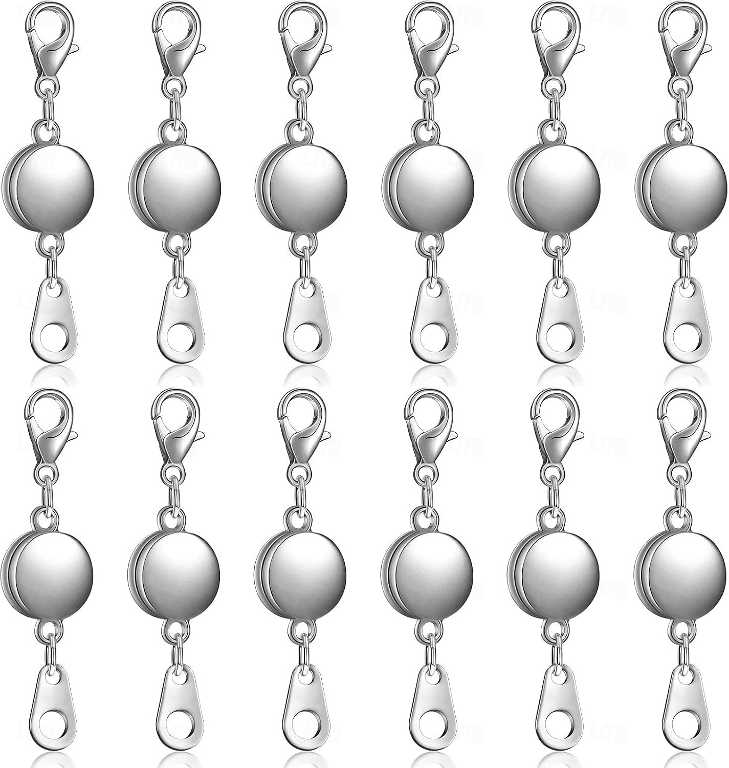 Balení 12 magnetických zapínání a sponek na náhrdelníky. Prodlužovač šperků na náhrdelník se silným magnetem. Magnetická spona na náhrdelník pro výrobu šperků, náhrdelníků a náramků. Zlaté a stříbrné 2026 - $15.99 –P8