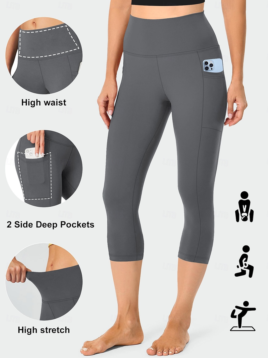 Damen Leggings Urlaub Mode Streetwear Wadenlang Hohe Taille Einfach Elastischer Bund Bequem Komfort Weich Hohe Elastizität Innen Yoga Dunkelgrau Wein Marinenblau Schwarz Frühling Herbst Lässiger 2026 - $16.99 –P5