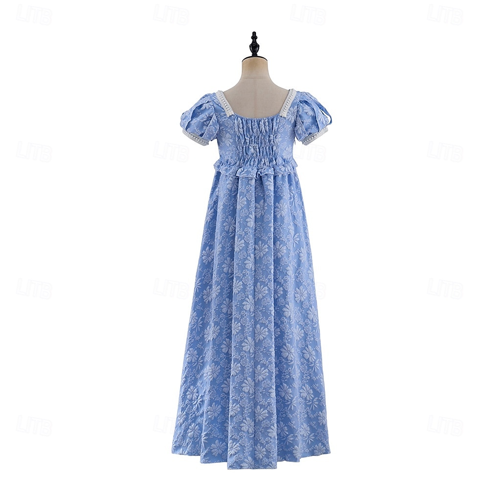 Retro Vintage Mittelalterlich Renaissance Bodenlang Kleid Ballkleid Kleid im Regency-Stil Puffärmel / Ballon Jacquard Blumen Kostüm Damen Halloween Karneval Abschlussball Hochzeit Maskerade Erwachsene 2026 - $55.99 –P27