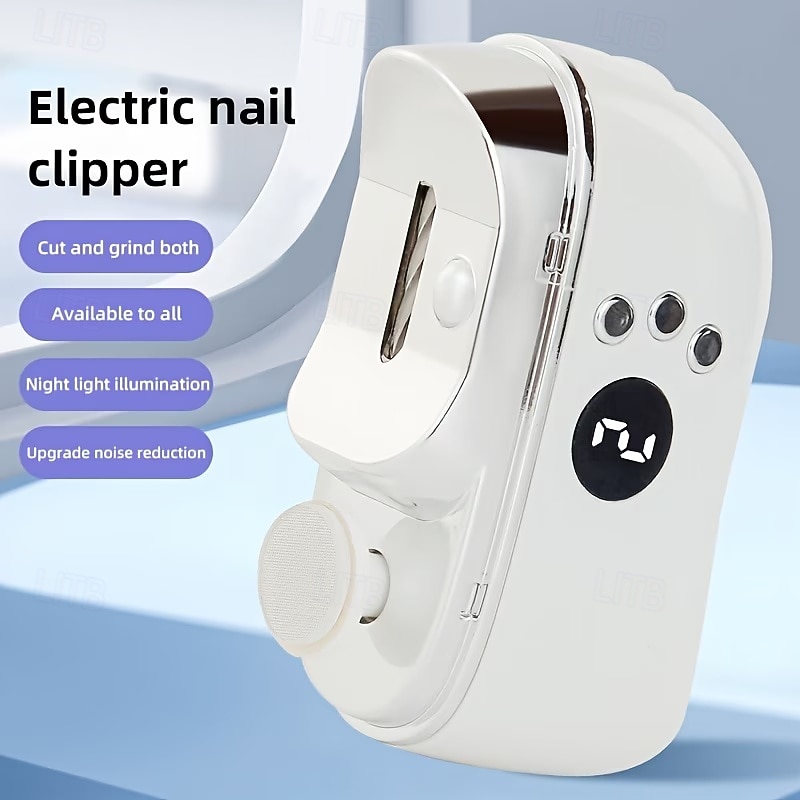 Cortador e lixador de unhas elétrico, aparador de unhas com motor de 3 velocidades, tipo C, operação de baixa voltagem para uso doméstico. &Dispositivo de viagem para cuidados com as unhas, de 2026 por $32.99 –P9