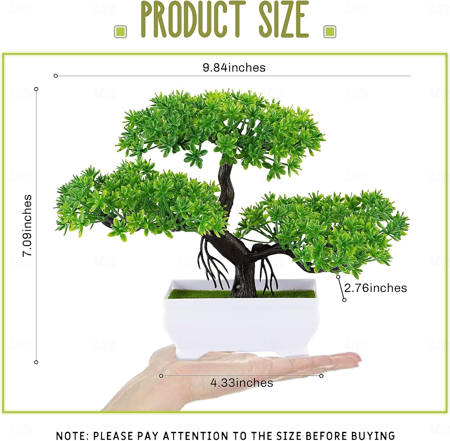 Mini-Bonsai-Bäume aus Kunststoff in Zementtöpfen, dreistämmige künstliche Kiefern-Bonsai, künstliche Topfpflanzen für die Dekoration von Wohnzimmer, Schreibtisch oder Homeoffice 2026 - $15.99 –P2