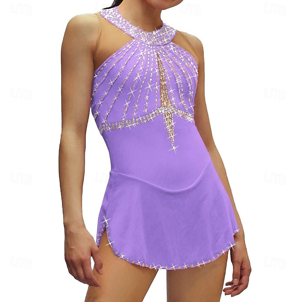 Vestido de patinaje artístico Chica Patinaje Sobre Hielo Vestidos Negro Rosa Azul Retazos Borlas Elástico Entrenamiento Competición Ropa de Patinaje Clásico Cristal / Strass Sin Mangas Patinaje sobre 2026 - $201.89 –P4