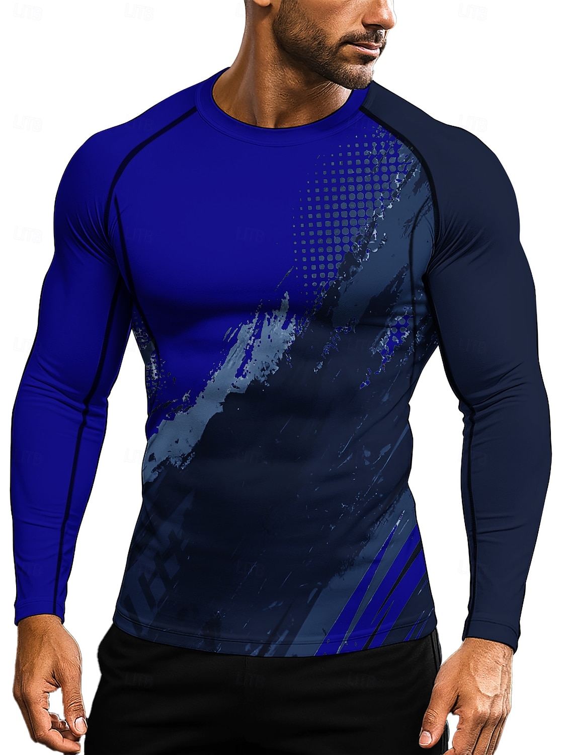 2026年 男性用 幾何学模様 抽象的 ランニングＴシャツ アスレチックシャツ ジムシャツ フィットネスシャツ ワークアウトシャツ 夏 春 秋 冬 長袖 UPF 50 UV耐性 UPF50+ ソフト モイスチャーコントロール マウンテンバイク ジムトレーニング ハイキング ウォーキング ジョギング サイクリング ルビーレッド ネービーブルー オレンジ スポーツウェア アクティブウェア  コレクション – $20.99 –P5