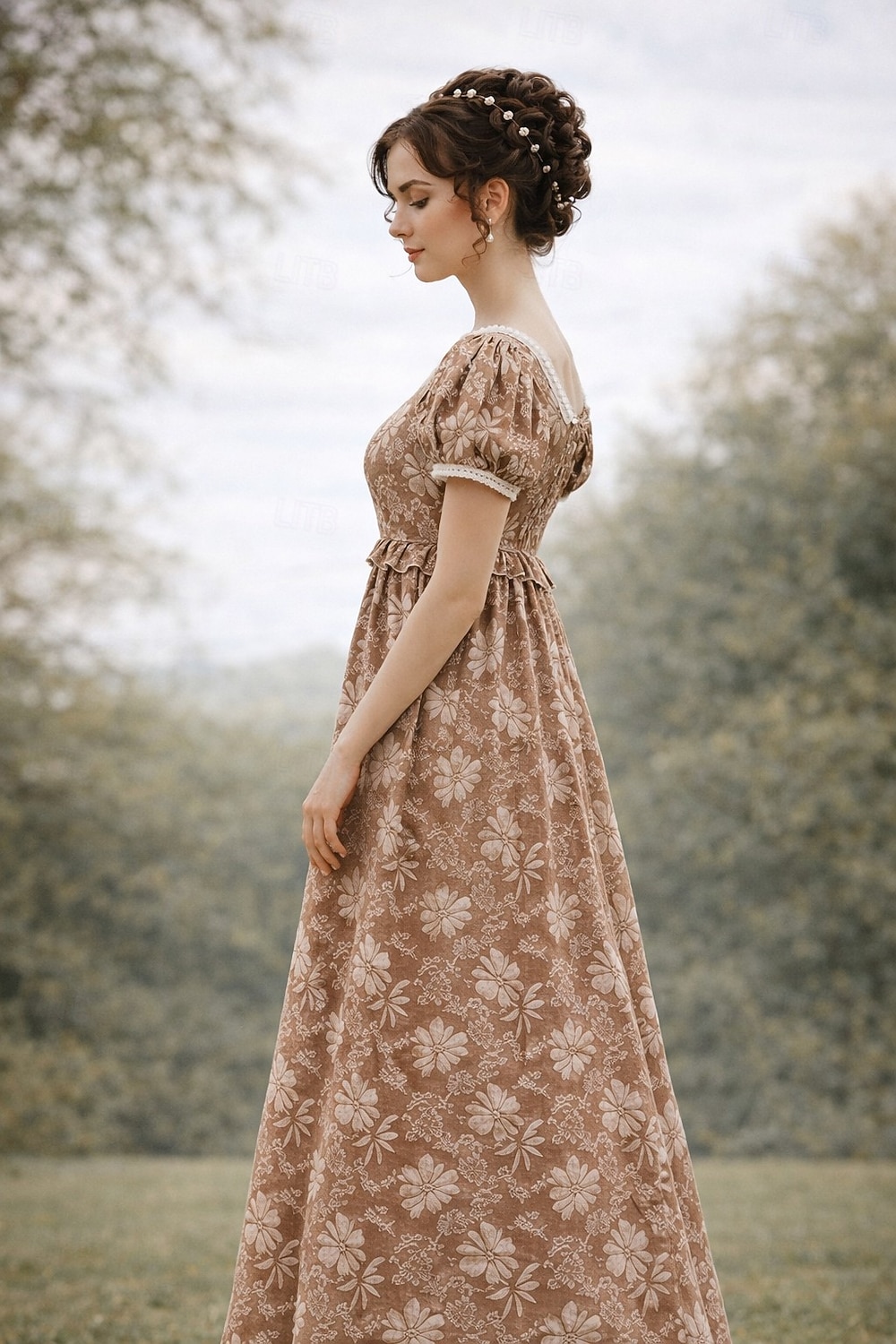 Retro Vintage Mittelalterlich Renaissance Bodenlang Kleid Ballkleid Kleid im Regency-Stil Puffärmel / Ballon Jacquard Blumen Kostüm Damen Halloween Karneval Abschlussball Hochzeit Maskerade Erwachsene 2026 - $55.99 –P12