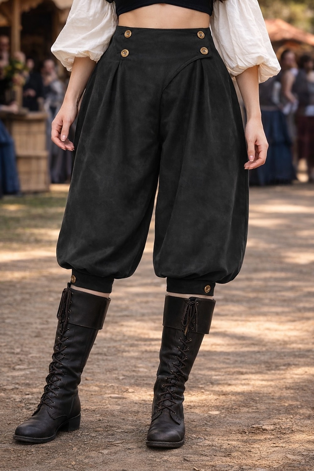 Mittelalterlich Renaissance Steampunk Piratenhose Pirat Kostüm Damen Vikinger Seeräuber Fantasie Leistung LARP Renaissance-Messe Erwachsene Hose Frühling 2026 - $42.99 –P18