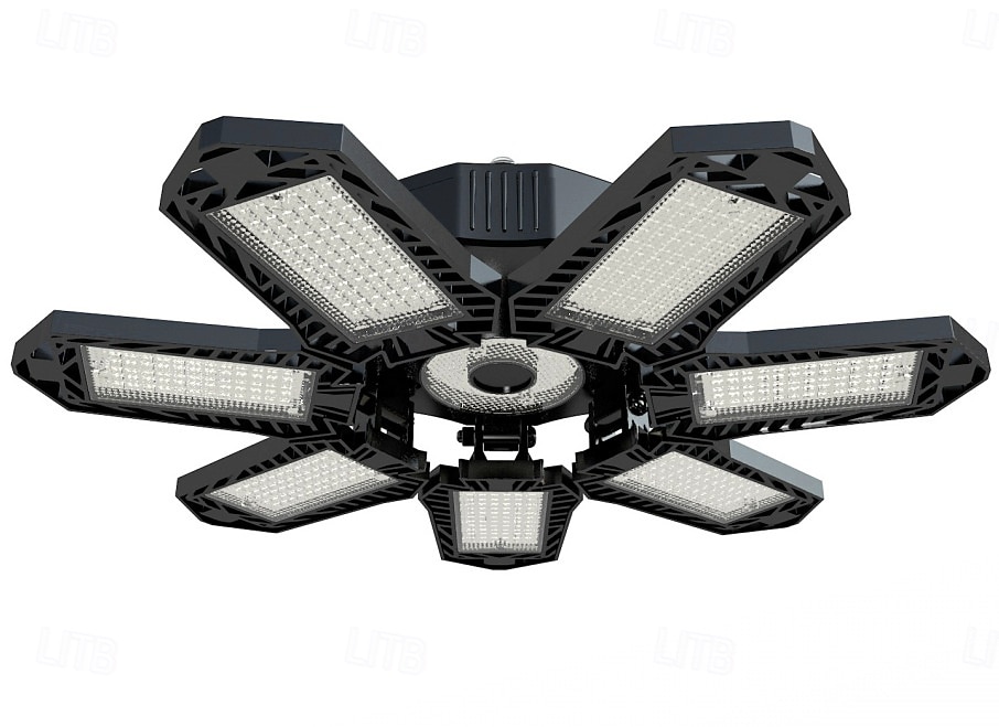 Lâmpada LED para garagem com faixa de iluminação de teto de alto brilho 6500k, 7+1 painéis deformáveis, adequada para porão, celeiro, lavanderia e áreas de armazenamento. de 2026 por $26.99 –P5