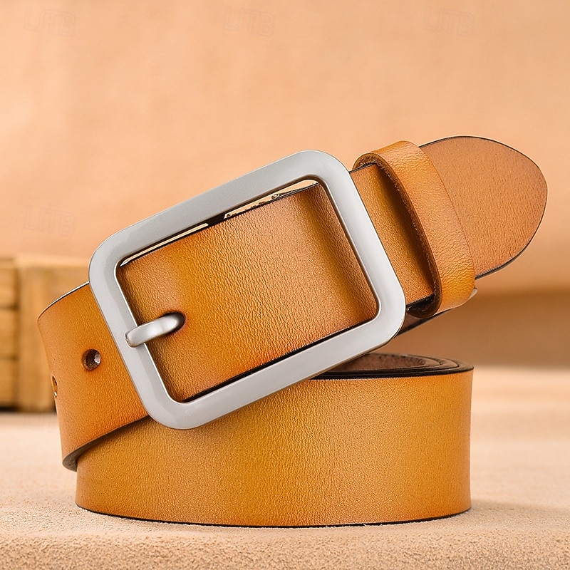 Men Belt Classic Leather Elegant Fashion Casual Solid Color Black Red Casual Daily Business Waist Belt 2026 - $14.99 –P3