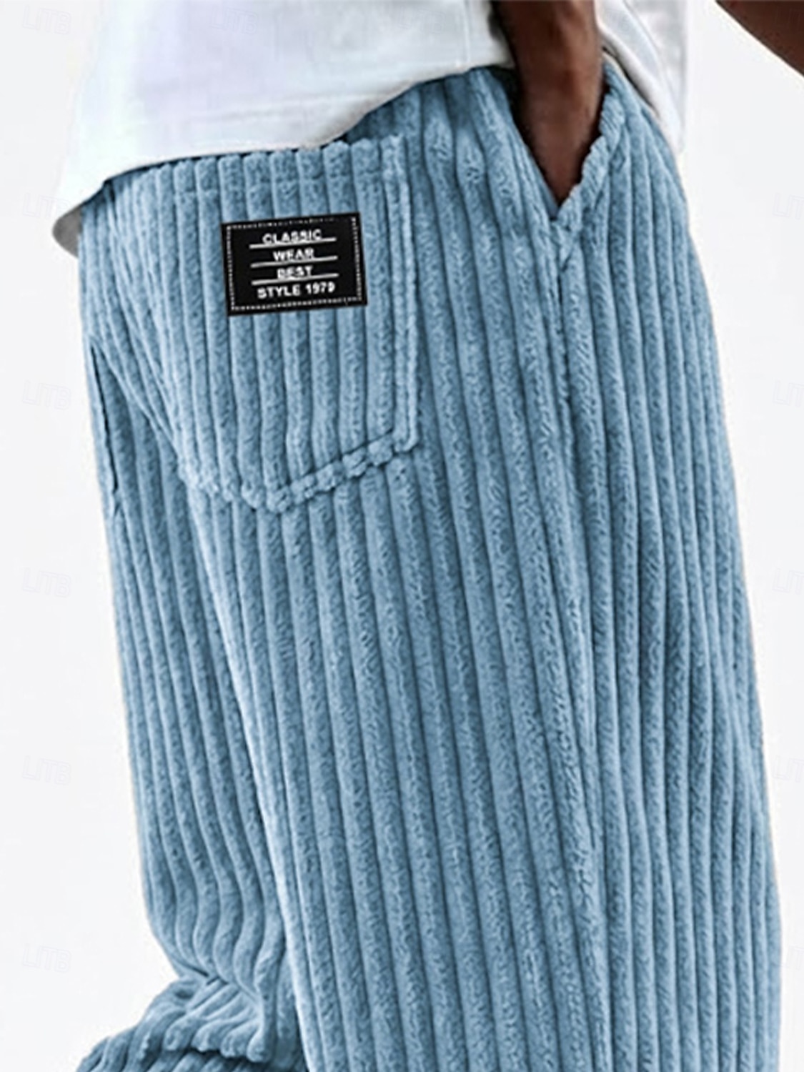 Férfi Nadrág Kordbársony Nadrág Téli nadrág Alkalmi nadrág Zsinór Egyenes lábbal Tömör szín Mokaszinok Teljes hossz Hétköznapi Napi Szabadtéri Divat Klasszikus stílus Fekete Fehér Nem elasztikus 2026 - $28.99 –P2