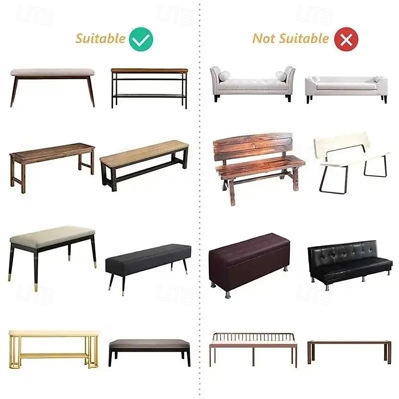 Funda elástica para banco, funda larga elástica para comedor, extremo de cama, banco de piano, entrada, banco para zapatos 2026 - $26.99 –P8