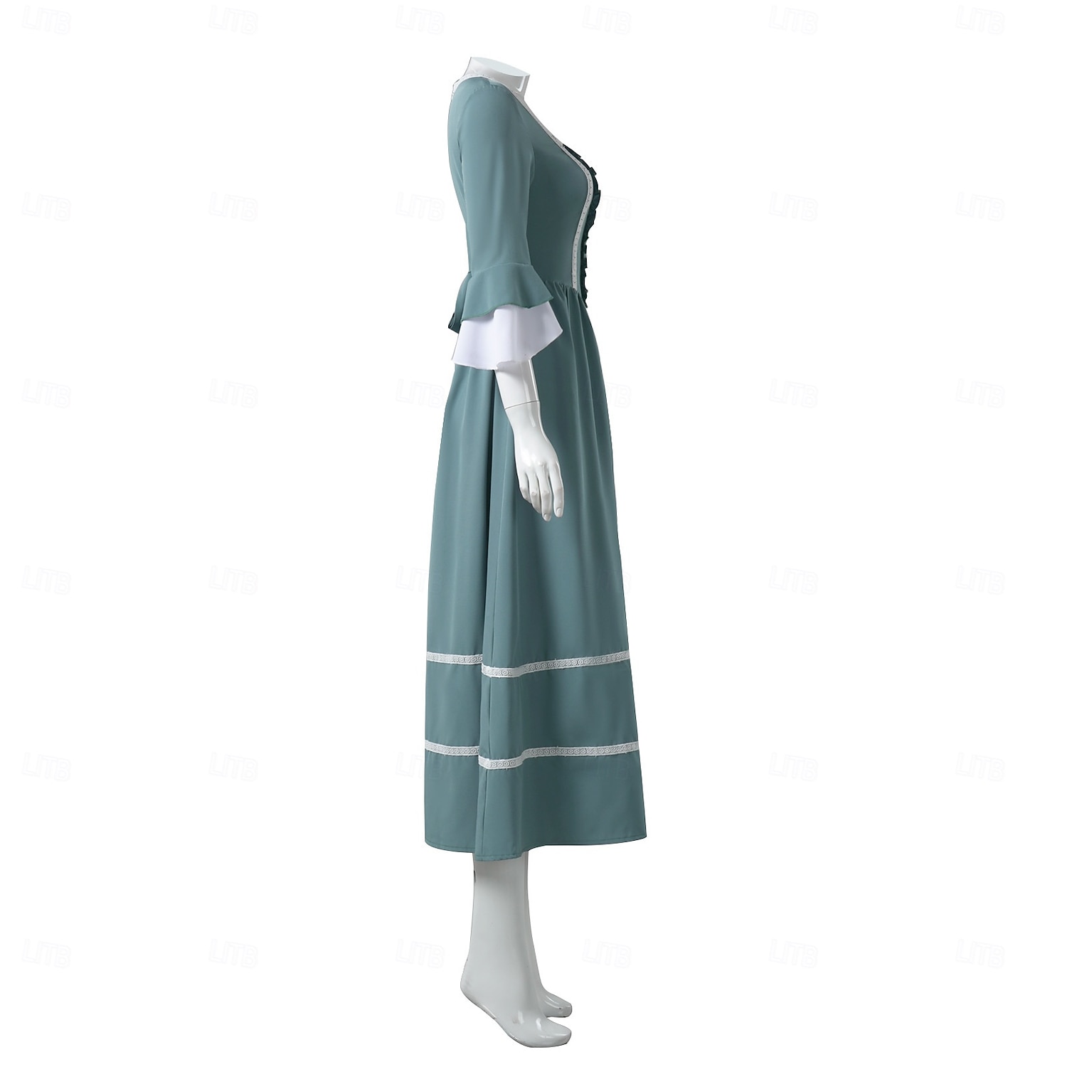 Retro Antiguo Medieval Renacimiento Hasta el Suelo Vestidos Campana Princesas Escote Cuadrado Disfraz Mujer Fantasía Víspera de Todos los Santos Carnaval Mascarada Feria del Renacimiento LARP Adulto 2026 - $59.99 –P3