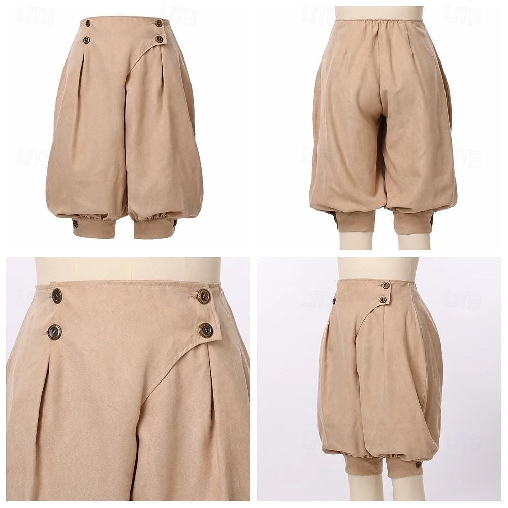 Mittelalterlich Renaissance Steampunk Piratenhose Pirat Kostüm Damen Vikinger Seeräuber Fantasie Leistung LARP Renaissance-Messe Erwachsene Hose Frühling 2026 - $42.99 –P2