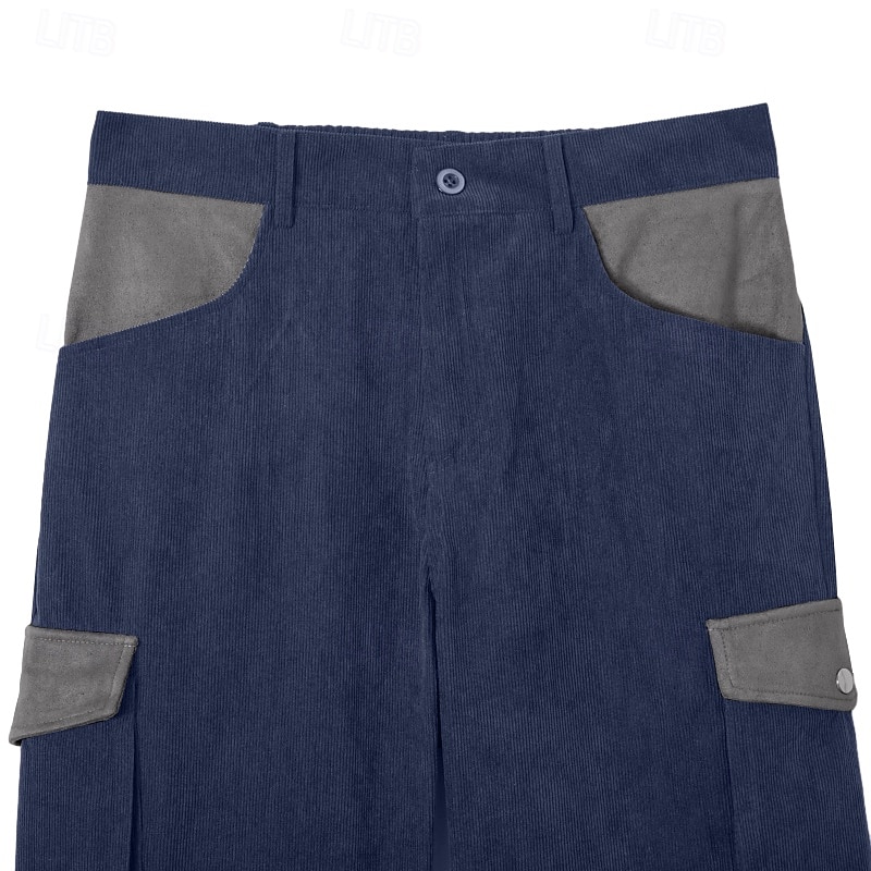 Per uomo Pantaloni Cargo Pantaloni Pantaloni in velluto a coste Pantaloni casual Tasca Elastico in vita Multi-tasche Semplice Comodità Morbido Lunghezza intera All'aperto Quotidiano Uscire Vacanza del 2026 a $31.99 –P8