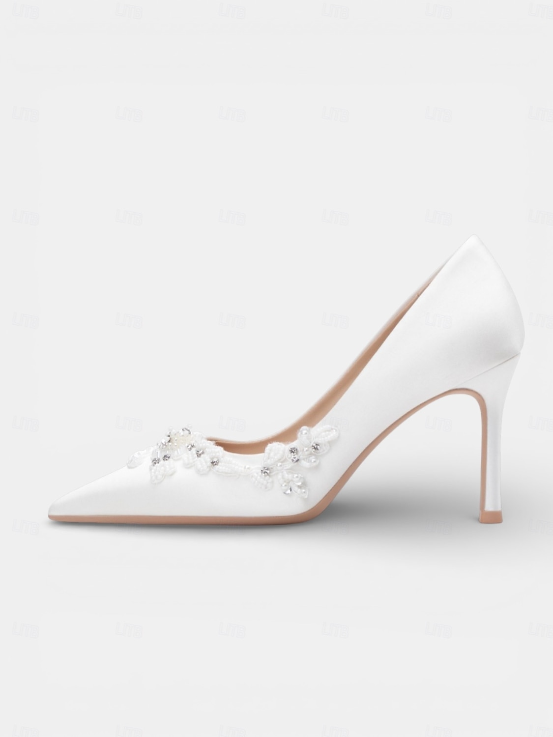 Dámské bílé špičaté boty na vysokém podpatku s květinovou výšivkou - elegantní svatební lodičky pro městské svatby 2026 - $54.99 –P8