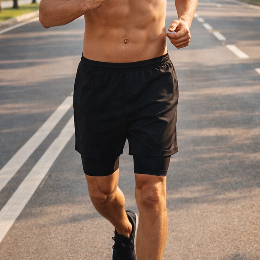Férfi Kratke hlače za trčanje Sportos rövidnadrág Sport rövidnadrág Zsebek 2 az 1-ben Linerrel Rövidnadrágok Napi Szabadtéri Sport Nyár Gyors szárítás Nedvességelvezető Légáteresztő Edzőterem edzés 2026 - $23.99 –P6