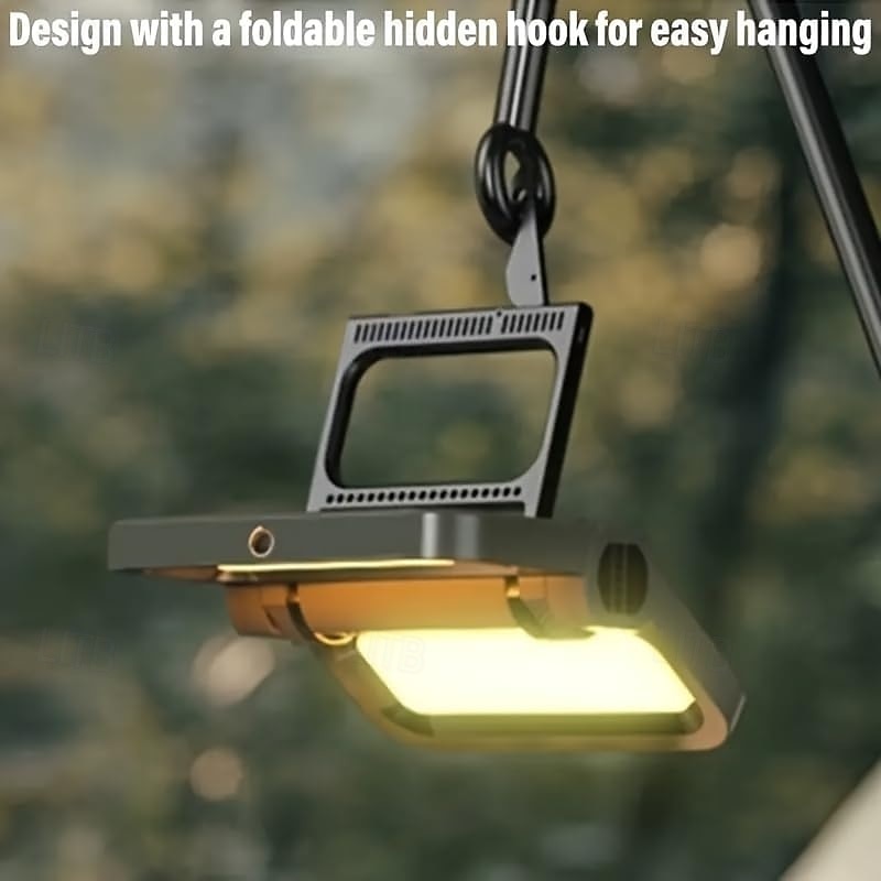 LED-campinglampor, uppladdningsbar magnetlampa, 230° rotation, vikbar, vattentät, soldriven utomhuscampinglampa för vandringstält, överlevnad, nattfiske, promenadarbete 2026 - $82.99 –P5