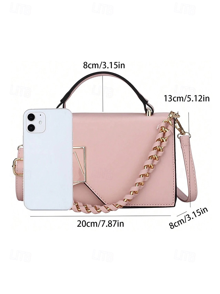 Элегантная женская сумка через плечо из искусственной кожи, стильная сумка с верхней ручкой и цепочкой, модная сумка-трансформер для женщин, идеально подходит для повседневной носки, отдыха, путешествий и вечеринок. 2026 - $19.99 –P10